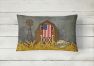 12 in x 16 in  Outdoor Throw Pillow Patriotic Barn Land of America Canvas Fabric Decorative Pillow