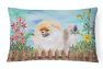 12 in x 16 in  Outdoor Throw Pillow Pomeranian Spring Canvas Fabric Decorative Pillow