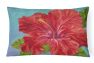 12 in x 16 in  Outdoor Throw Pillow Red Hibiscus by Malenda Trick Canvas Fabric Decorative Pillow