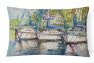 12 in x 16 in  Outdoor Throw Pillow Safe Harbour Sailboats Canvas Fabric Decorative Pillow
