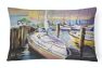 12 in x 16 in  Outdoor Throw Pillow Sailboats at the Fairhope Yacht Club Docks Canvas Fabric Decorative Pillow