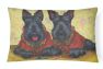 12 in x 16 in  Outdoor Throw Pillow Scottish Terrier Scotties Rule Canvas Fabric Decorative Pillow