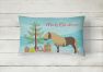12 in x 16 in  Outdoor Throw Pillow Shetland Pony Horse Christmas Canvas Fabric Decorative Pillow