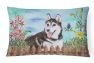 12 in x 16 in  Outdoor Throw Pillow Siberian Husky #2 Spring Canvas Fabric Decorative Pillow