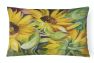 12 in x 16 in  Outdoor Throw Pillow Sunflowers Canvas Fabric Decorative Pillow