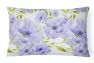 12 in x 16 in  Outdoor Throw Pillow Watercolor Blue Flowers Canvas Fabric Decorative Pillow