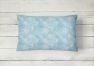 12 in x 16 in  Outdoor Throw Pillow Watercolor Snowflake on Light Blue Canvas Fabric Decorative Pillow