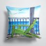 14 in x 14 in Outdoor Throw PillowAdirondack Chairs Fabric Decorative Pillow