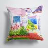 14 in x 14 in Outdoor Throw PillowBeach View between the Houses Fabric Decorative Pillow