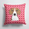14 in x 14 in Outdoor Throw PillowBeagle Fabric Decorative Pillow