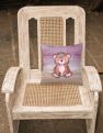 14 in x 14 in Outdoor Throw PillowBear Cub Watercolor Fabric Decorative Pillow