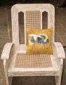 14 in x 14 in Outdoor Throw PillowBee on Gold Fabric Decorative Pillow