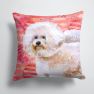 14 in x 14 in Outdoor Throw PillowBichon Frise #2 Love Fabric Decorative Pillow