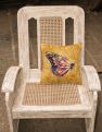 14 in x 14 in Outdoor Throw PillowButterfly on Gold Fabric Decorative Pillow
