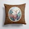 14 in x 14 in Outdoor Throw PillowChinese Crested  Fabric Decorative Pillow