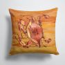 14 in x 14 in Outdoor Throw PillowCooked Crab Hot and Spicy Fabric Decorative Pillow
