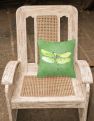 14 in x 14 in Outdoor Throw PillowDragonfly on Avacado Fabric Decorative Pillow
