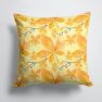 14 in x 14 in Outdoor Throw PillowFall Leaves and Branches Fabric Decorative Pillow