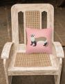 14 in x 14 in Outdoor Throw PillowFerret Pink Check Fabric Decorative Pillow