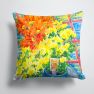 14 in x 14 in Outdoor Throw PillowFlower - Mums Fabric Decorative Pillow