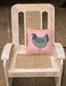 14 in x 14 in Outdoor Throw PillowJersey Giant Chicken Pink Check Fabric Decorative Pillow