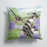 14 in x 14 in Outdoor Throw PillowLong Tailed Tits by Sarah Adams Fabric Decorative Pillow