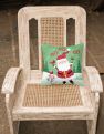 14 in x 14 in Outdoor Throw PillowMerry Christmas Santa Claus Ho Ho Ho Fabric Decorative Pillow
