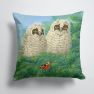 14 in x 14 in Outdoor Throw PillowOwlets and Butterfly by Sarah Adams Fabric Decorative Pillow
