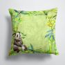 14 in x 14 in Outdoor Throw PillowPanda Bear and Bamboo Fabric Decorative Pillow