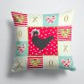 14 in x 14 in Outdoor Throw PillowPolish Poland Chicken Love Fabric Decorative Pillow