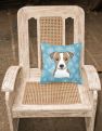 14 in x 14 in Outdoor Throw PillowSnowflake Jack Russell Terrier Fabric Decorative Pillow