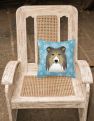 14 in x 14 in Outdoor Throw PillowSnowflake Sheltie Fabric Decorative Pillow