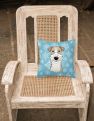 14 in x 14 in Outdoor Throw PillowSnowflake Wire Haired Fox Terrier Fabric Decorative Pillow