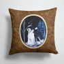 14 in x 14 in Outdoor Throw PillowStarry Night Portuguese Water Dog Fabric Decorative Pillow