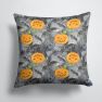 14 in x 14 in Outdoor Throw PillowWatecolor Halloween Jack-O-Lantern Bats Fabric Decorative Pillow