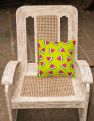 14 in x 14 in Outdoor Throw PillowWatermelon on Lime Green Fabric Decorative Pillow