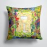 14 in x 14 in Outdoor Throw PillowWhite Wine Fabric Decorative Pillow