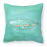 Alligator Watercolor Fabric Decorative Pillow