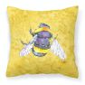Bee on Yellow Fabric Decorative Pillow