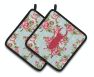 Beetle Shabby Chic Blue Roses BB1063 Pair of Pot Holders