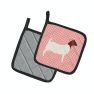 Boer Goat Pink Check Pair of Pot Holders
