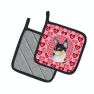 Chihuahua Hearts Love and Valentine's Day Portrait Pair of Pot Holders