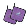Dragonfly on Purple Pair of Pot Holders