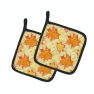 Fall Leaves Scattered Pair of Pot Holders