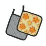 Fall Leaves Scattered Pair of Pot Holders
