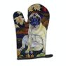 Fawn Pug in Fall Leaves  Oven Mitt