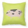 Gloucester Old Spot Pig Green Fabric Decorative Pillow