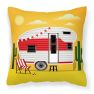 Greatest Adventure Retro Camper Desert Fabric Decorative Pillow