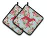 Greyhound Shabby Chic Blue Roses BB1086 Pair of Pot Holders