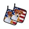 Jack Russell Terrier Patriotic Pair of Pot Holders
